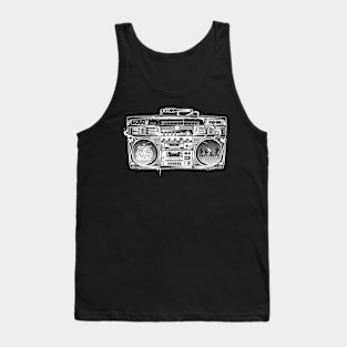 Illustration art 80's Radio Tank Top